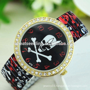 2014 Fashion design alloy band skull watch